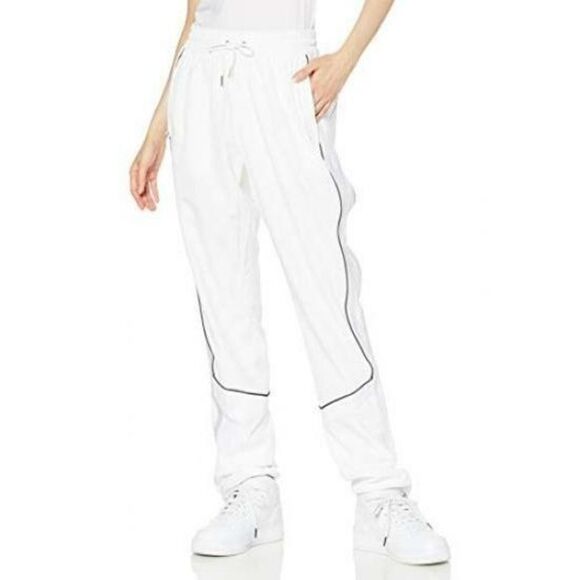Adidas GH1434 Womens Sz Medium WHITE OLY PODIUM Track Superstar Basketball Pants - Picture 1 of 9